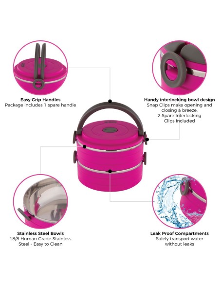 Healthy Human On The Go Pet Bento Ανοξείδωτα Μπολ Φούξια 3τεμ. 450ml Healthy Human On The Go Pet Bento Ανοξείδωτα Μπολ Φούξια 3τεμ. 450ml