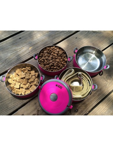 Healthy Human On The Go Pet Bento Ανοξείδωτα Μπολ Φούξια 3τεμ. 450ml