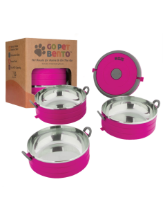 Healthy Human On The Go Pet Bento Ανοξείδωτα Μπολ Φούξια 3τεμ. 450ml