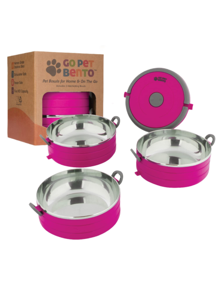 Healthy Human On The Go Pet Bento Ανοξείδωτα Μπολ Φούξια 3τεμ. 450ml Healthy Human On The Go Pet Bento Ανοξείδωτα Μπολ Φούξια 3τεμ. 450ml