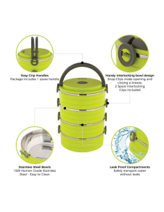 Healthy Human On The Go Pet Bento Ανοξείδωτα Μπολ Λαχανί 3τεμ. 450ml 2