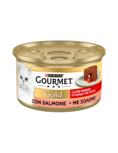 Purina Gourmet Gold "Η Καρδιά Της Γεύσης" Κονσέρβα Γάτας Μους Με Σολομό 85gr