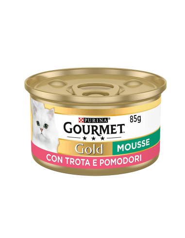 Purina Gourmet Gold Κονσέρβα Γάτας Μους Με Πέστροφα Και Ντομάτα 85gr