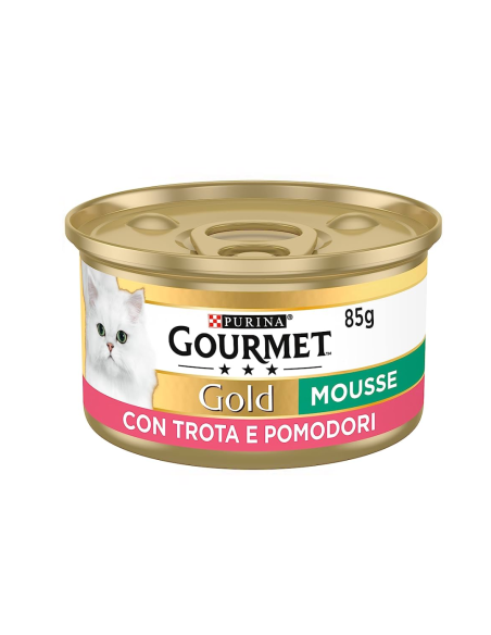 Purina Gourmet Gold Κονσέρβα Γάτας Μους Με Πέστροφα Και Ντομάτα 85gr