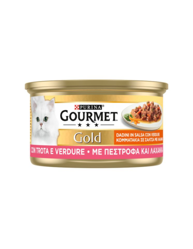 Purina Gourmet Gold Κονσέρβα Γάτας Μους Με Πέστροφα Και Λαχανικά 85gr