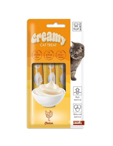M-Pets Creamy Cat Λιχουδιά Γάτας Με Κοτόπουλο 4x15gr