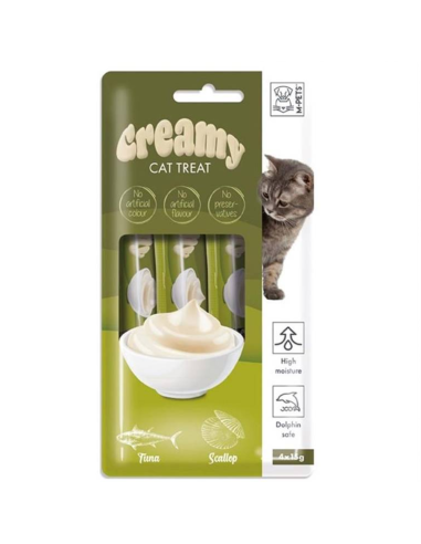 M-Pets Creamy Cat Λιχουδιά Γάτας Με Χτένι Και Τόνο 4x15gr