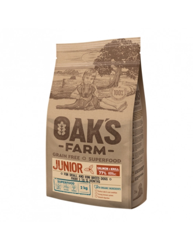 Oak's Farm Grain Free Small-Mini Junior Με Σολομό Και Κριλ 2kg
