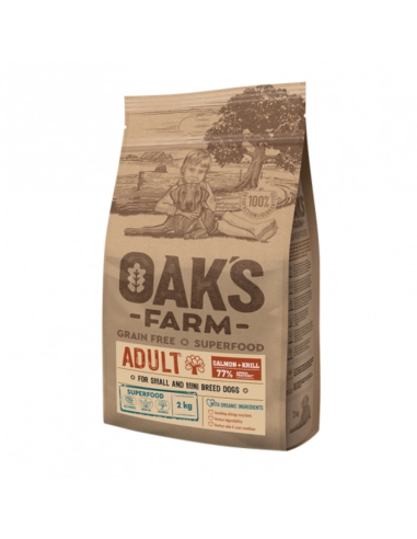 Oak's Farm Grain Free Small-Mini Adult Με Σολομό Και Κριλ 2kg
