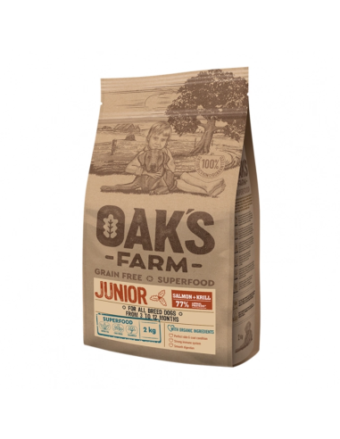 Oak's Farm Grain Free All Junior Με Σολομό Και Κριλ 2kg
