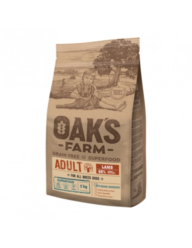Oak's Farm Grain Free All Adult Με Αρνί 2 kg