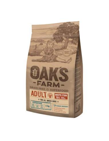 Oak's Farm Grain Free All Adult Με Λευκό Ψάρι 2kg