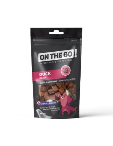 On The Go Duck Bites Λιχουδιά Σκύλου Με Πάπια 25gr