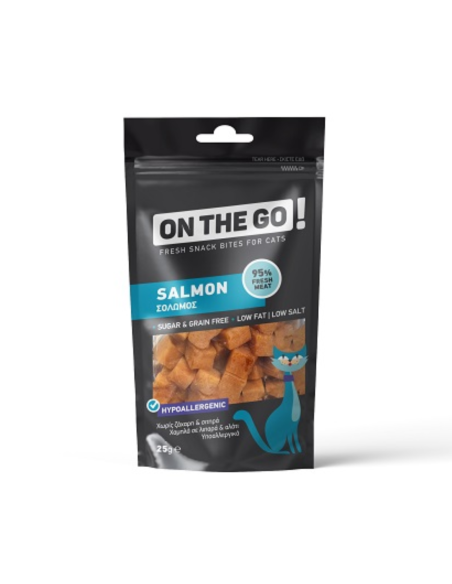 On The Go Salmon Bites Λιχουδιά Γάτας Με Σολομό 25gr