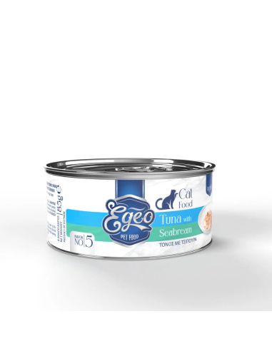Egeo Adult Νο.5 Κονσέρβα Γάτας Με Τόνο Και Τσιπούρα Σε Ζελέ 85gr