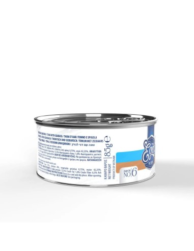 Egeo Adult Νο.6 Κονσέρβα Γάτας Με Τόνο Και Λαβράκι Σε Ζελέ 85gr