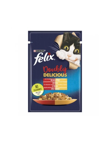 Purina Felix Le Ghiottonerie Doubly Delicious Φακελάκι Γάτας Με Βοδινό Και Πουλερικά 85gr Purina Felix Le Ghiottonerie Doubly Delicious Φακελάκι Γάτας Με Βοδινό Και Πουλερικά 85gr
