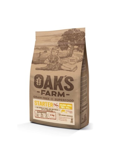 Oak's Farm Grain Free Small-Mini Starter Με Σολομό Και Κριλ 2kg