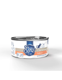 Egeo Adult Νο.28 Κονσέρβα Γάτας Με Κοτόπουλο Και Σολομό Σε Ζωμό 70gr