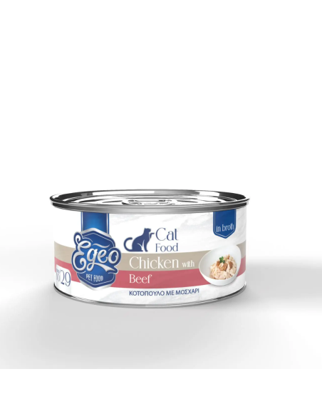 Egeo Adult Νο.29 Κονσέρβα Γάτας Με Κοτόπουλο Και Μοσχάρι Σε Ζωμό 70gr