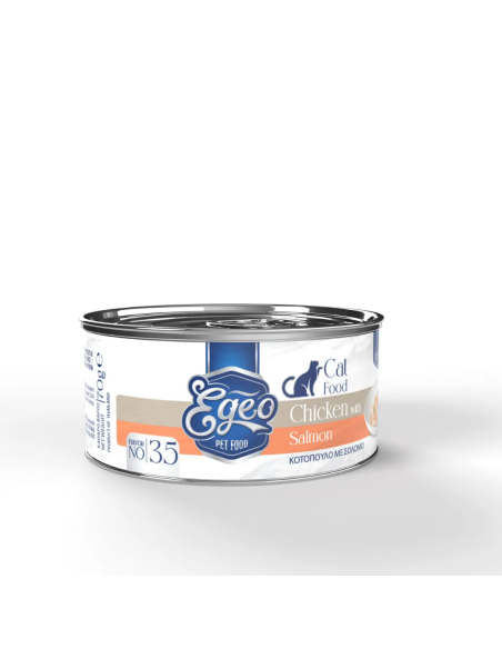 Egeo Adult Νο.35 Κονσέρβα Γάτας Με Κοτόπουλο Και Σολομό Σε Σάλτσα 70gr Egeo Adult Νο.35 Κονσέρβα Γάτας Με Κοτόπουλο Και Σολομό Σε Σάλτσα 70gr