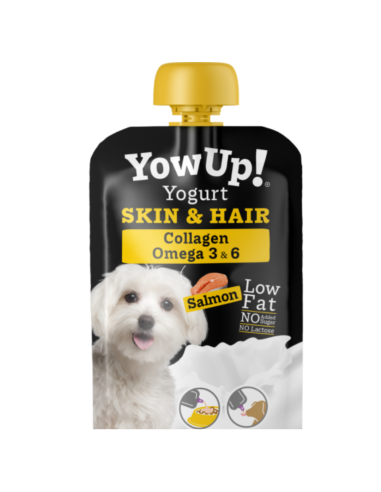 Yow Up Pouch Skin & Hair Γιαούρτι Για Σκύλους Με Σολομό 115gr