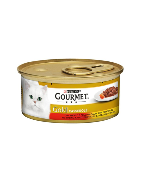 Purina Gourmet Gold Double Pleasure Casserole Κονσέρβα Γάτας Με Βοδινό Και Κοτόπουλο Σε Σάλτσα Ντομάτας 85gr Purina Gourmet Gold Double Pleasure Casserole Κονσέρβα Γάτας Με Βοδινό Και Κοτόπουλο Σε Σάλτσα Ντομάτας 85gr