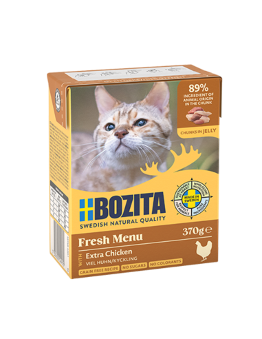 Bozita Υγρή Τροφή Γάτας Με Extra Κοτόπουλο Σε Ζελέ 370gr