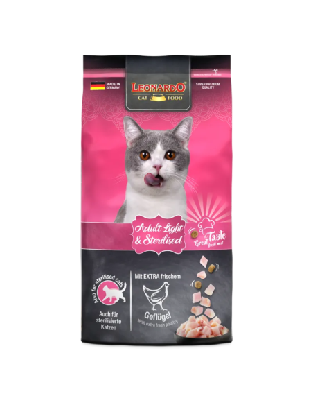 Leonardo Adult Light/Sterilised Ξηρά Τροφή Για Γάτες Με Κοτόπουλο 1.8kg