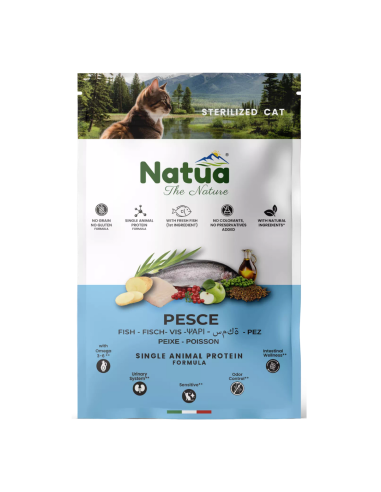 Natua Cat Adult Sterilized Τροφή Για Στειρωμένες Γάτες Με Ψάρι