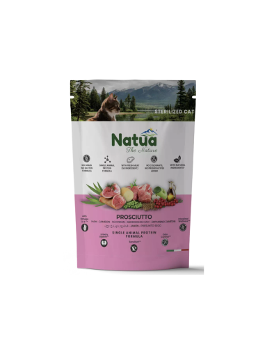 Natua Cat Adult Sterilized Τροφή Για Στειρωμένες Γάτες Με Ζαμπόν