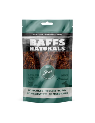 Baffs Naturals Beef Strips Λιχουδιά Σκύλου Λωρίδες Βοδινού 100gr