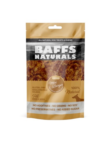Baffs Naturals Chicken Mini Burger Λιχουδιά Σκύλου Μίνι Μπέργκερ Κοτόπουλου 100gr