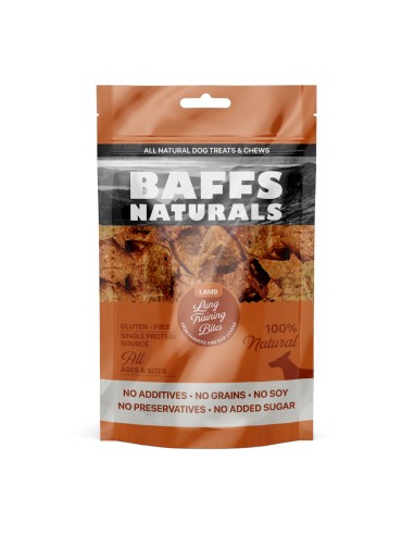 Baffs Naturals Lamb Lung Training Bites Λιχουδιά Σκύλου Εκπαιδευτικές Μπουκίτσες Από Πνεύμονα Αρνιού 100gr