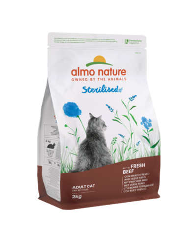 Almo Nature Holistic Dry Catfood Adult Sterilised Με Μοσχάρι Και Ρύζι