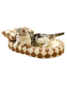 Denik Pets Ονυχοδρόμιο Γάτας Κρεβάτι Λευκό-Μπεζ
