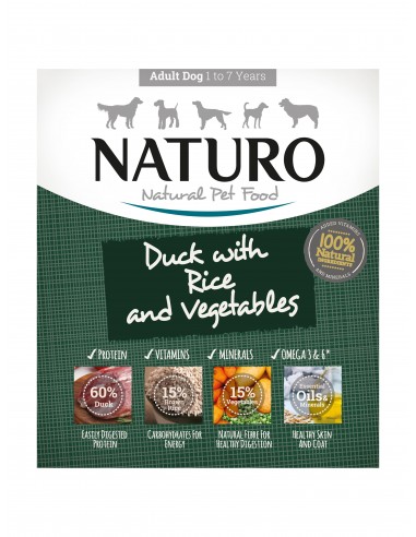 Naturo Dog Δισκάκι Σκύλου Με Πάπια, Ρύζι Και Λαχανικά 400gr