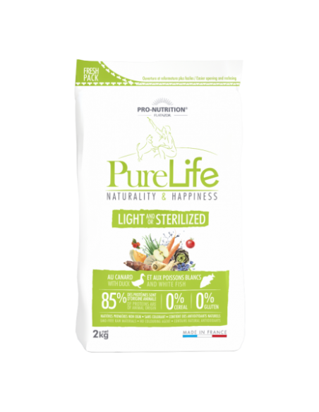 Pro-Nutrition Pure Life Dog Light/Sterilised Με Πάπια Και Λευκό Ψάρι Pro-Nutrition Pure Life Dog Light/Sterilised Με Πάπια Και Λευκό Ψάρι