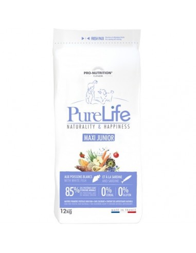 Pro-Nutrition Pure Life Dog Maxi Junior Με Λευκό Ψάρι Και Σαρδέλα 12kg
