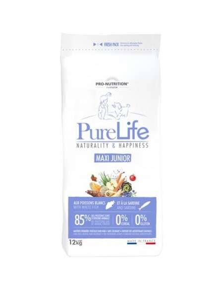 Pro-Nutrition Pure Life Dog Maxi Junior Με Λευκό Ψάρι Και Σαρδέλα 12kg Pro-Nutrition Pure Life Dog Maxi Junior Με Λευκό Ψάρι Και Σαρδέλα 12kg