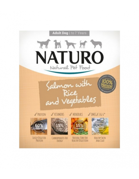 Naturo Dog Δισκάκι Σκύλου Με Σολομό, Ρύζι Και Λαχανικά 400gr Naturo Dog Δισκάκι Σκύλου Με Σολομό, Ρύζι Και Λαχανικά 400gr