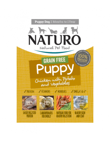 Naturo Dog  Puppy Δισκάκι Σκύλου Με Κοτόπουλο, Ρύζι Και Λαχανικά 150gr