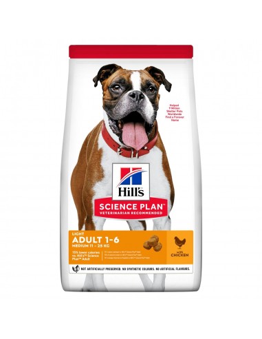 Hill's Science Plan Light Adult Medium Τροφή Για Σκύλους Με Κοτόπουλο