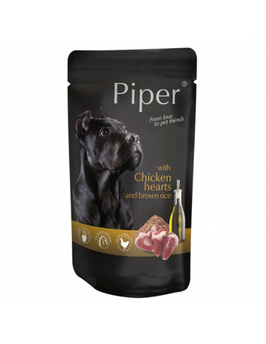 Piper Adult Chicken Hearts & Brown Rice Φακελάκι Για Σκύλους Με Καρδιές Κοτόπουλου Και Καστανό Ρύζι 500gr