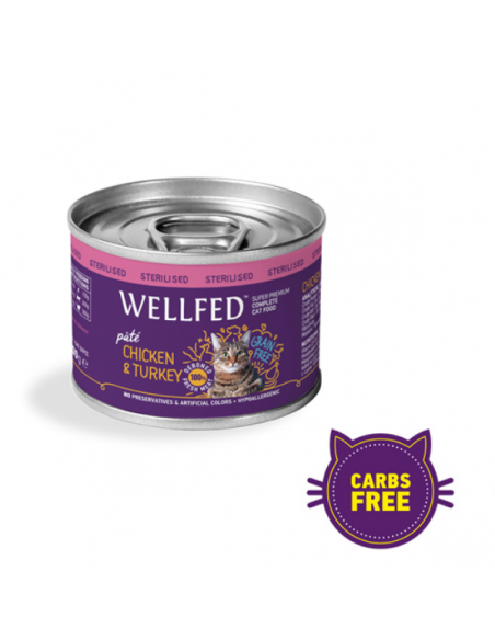 Wellfed Sterilised Adult Κονσέρβα Γάτας Με Κοτόπουλο Και Γαλοπούλα 200gr Wellfed Sterilised Adult Κονσέρβα Γάτας Με Κοτόπουλο Και Γαλοπούλα 200gr