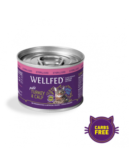 Wellfed Sterilised Adult Κονσέρβα Γάτας Με Γαλοπούλα Και Μοσχαράκι Γάλακτος 200gr Wellfed Sterilised Adult Κονσέρβα Γάτας Με Γαλοπούλα Και Μοσχαράκι Γάλακτος 200gr