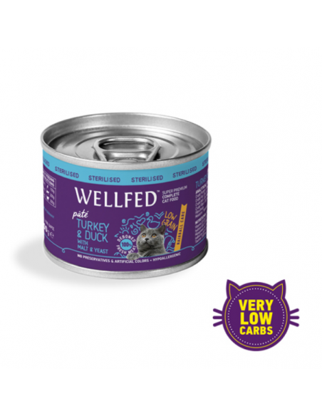 Wellfed Hairball Care Sterilised Adult Κονσέρβα Γάτας Με Γαλοπούλα Και Πάπια 200gr Wellfed Hairball Care Sterilised Adult Κονσέρβα Γάτας Με Γαλοπούλα Και Πάπια 200gr