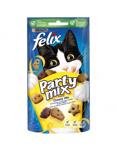 Felix Party Mix Cheezy Mix Σνακ Γάτας Με Cheddar, Gouda Και Edam 60gr