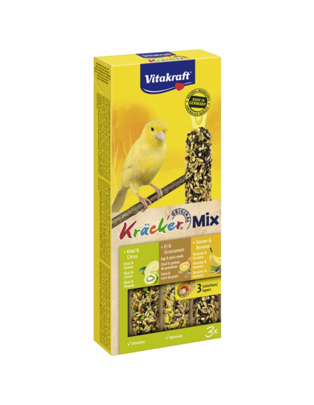 Vitakraft Kracker Trio Mix Λιχουδιά Για Καναρίνια Με Ακτινίδιο, Αυγό Και Σουσάμι 3τεμ. Vitakraft Kracker Trio Mix Λιχουδιά Για Καναρίνια Με Ακτινίδιο, Αυγό Και Σουσάμι 3τεμ.