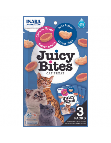 Inaba Juicy Bites Λιχουδιά Γάτας Με Κοτόπουλο Και Τόνο 3τεμ. x 11.3gr